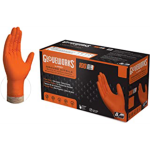 Gloveworks HD Orange Nitrile Gloves Medium