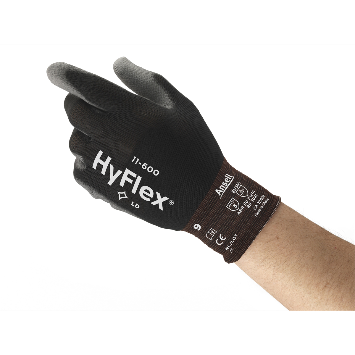 Ansell GLOVE HYFLEX 11-600 LIGHT DUTY CUT RESISTANT SZ 9