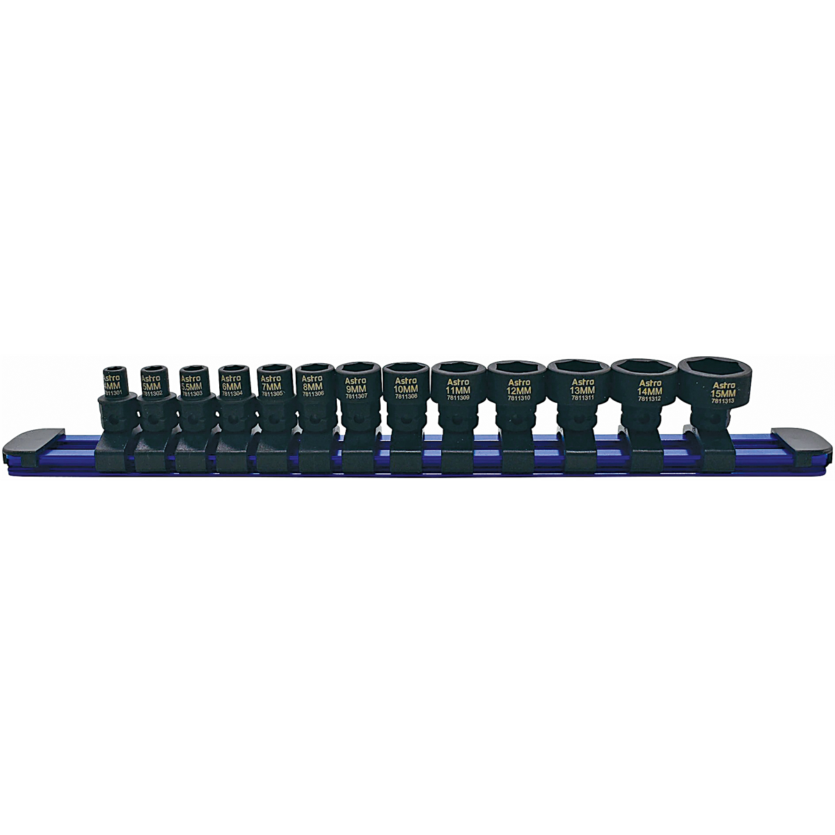 Astro Pneumatic 13-Piece 1/4? Drive Low Profile Nano Impact Sockets ‐ Metric