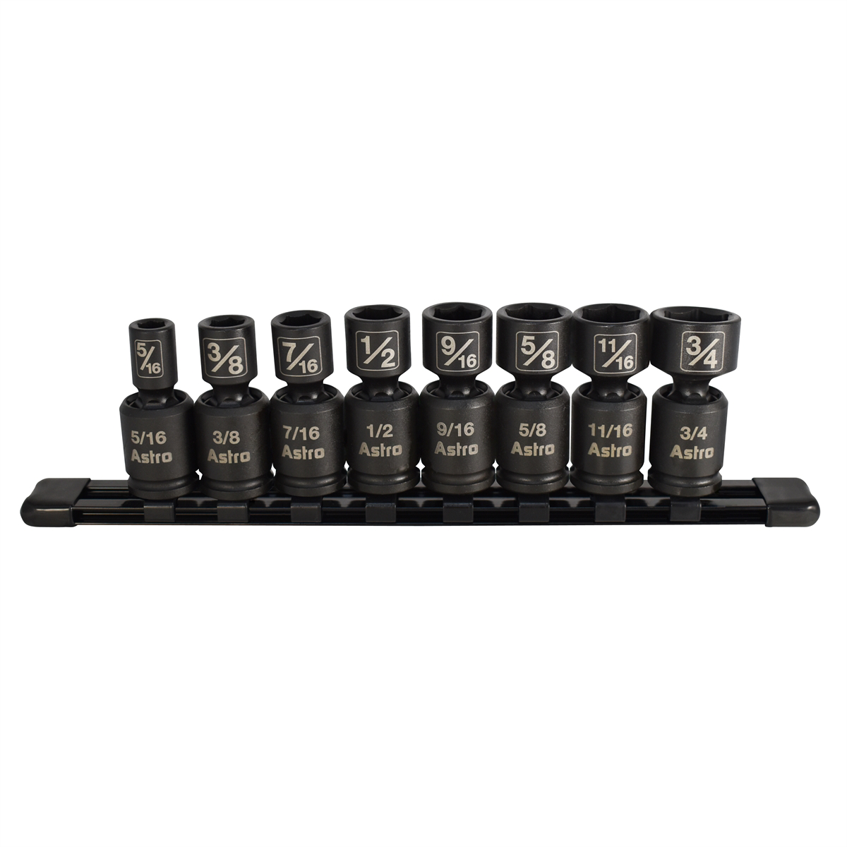 Astro Pneumatic 8PC 3/8IN DR Pinless Universal Impact Socket SAE