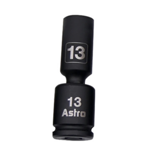 Astro Pneumatic 13mm 3/8 Inch Drive Mid-Length Pinless Universal Impact Socket - Metric