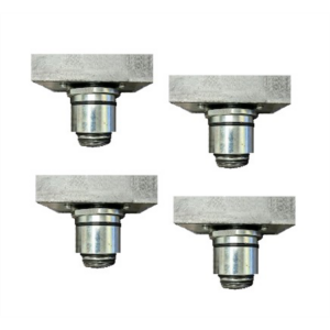 Atlas Equipment Set of 4 Slotted Rubber Adjustable Adapters, 1.57" Peg Size