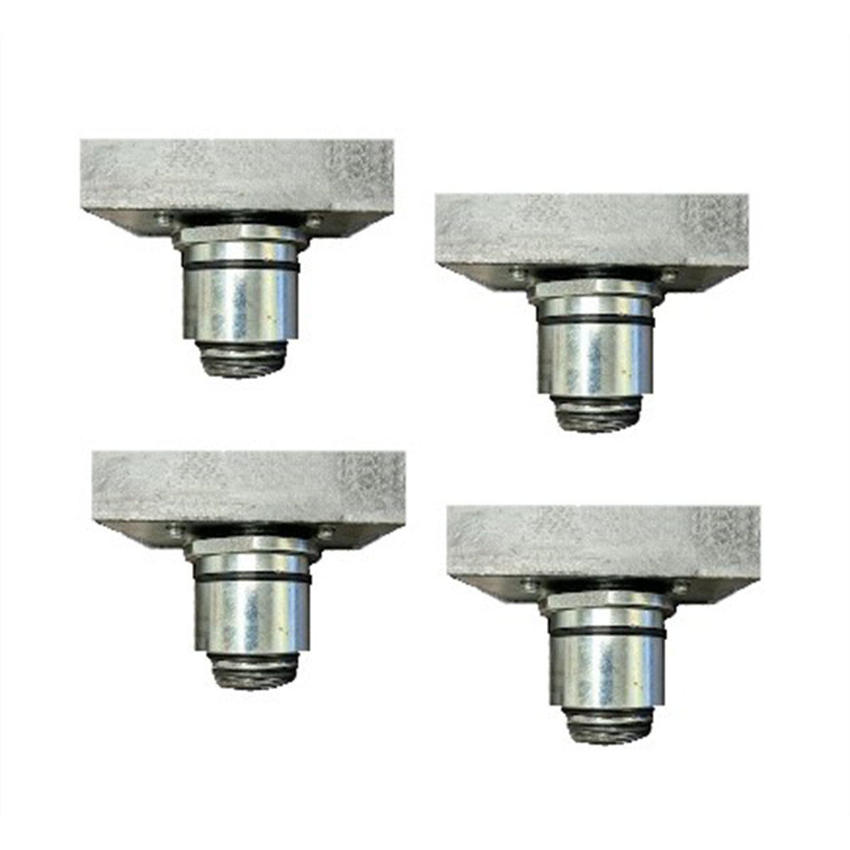 Atlas Equipment Set of 4 Slotted Rubber Adjustable Adapters, 1.5" Peg Size