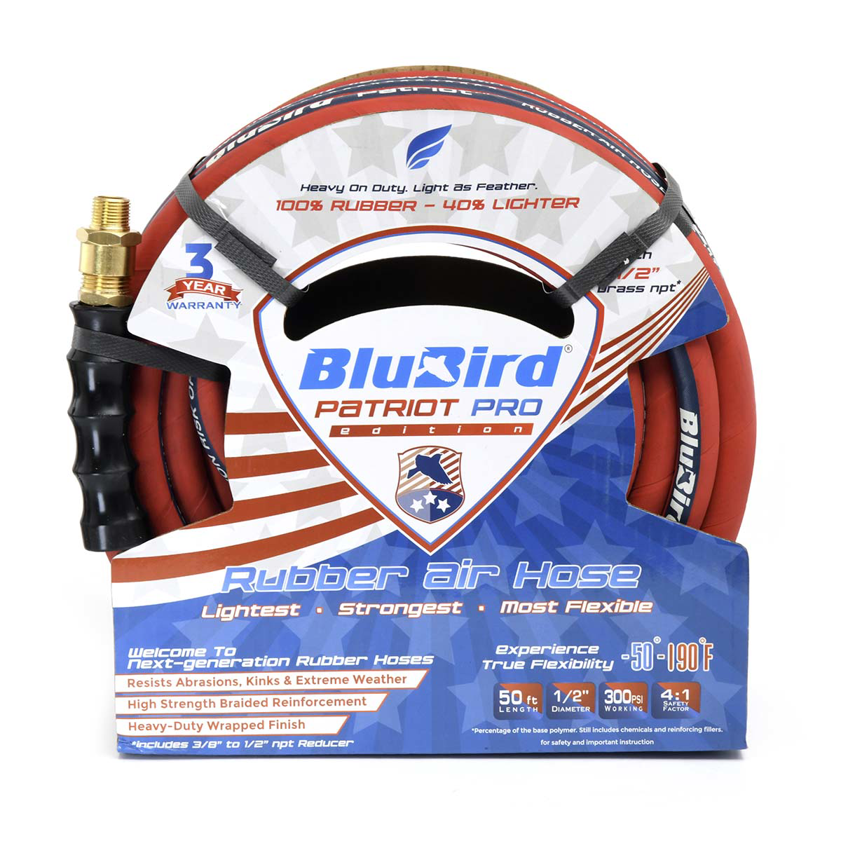 BluBird BluBird Patriot Pro Air Hose 1/2 in. x50 ft. 300 P