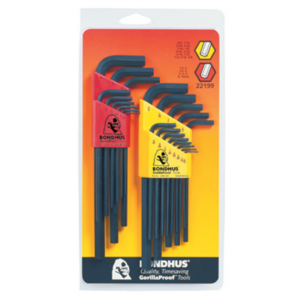 Bondhus Corp. 22PC SAE/MET Hex L Wrench Display