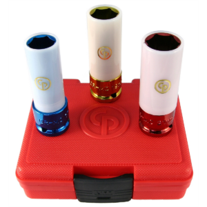 Chicago Pneumatic 1/2"DR 3PC MET WHEEL NUT PROTECTOR IMPACT SKT SET