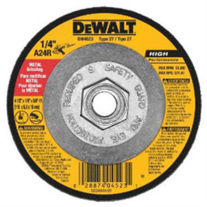 DeWalt 1/2 Inch x 1/4 Inch x 7/8 Inch Type 27 Metal Grinding Wheel