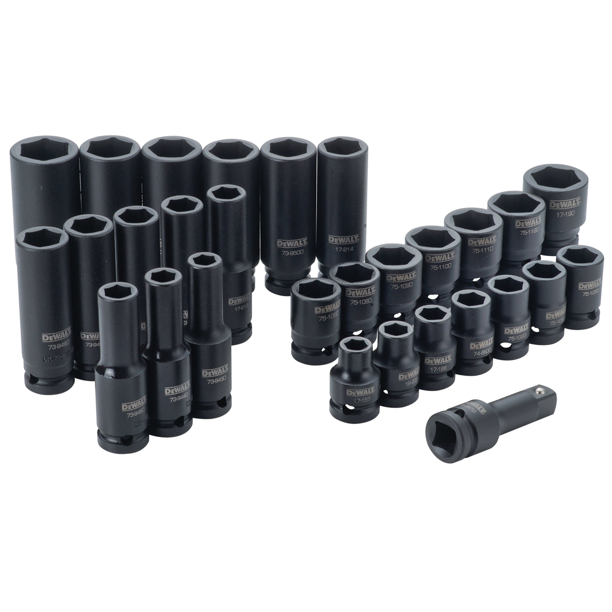 DeWalt 30-pc 1/2" Drive Metric 6-Point Comb