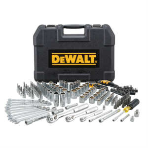 DeWalt Drive Socket Set For Mechanics, 200-Piece, 1/4" & 3/8" & 1/2" Drive, Mm/SAE