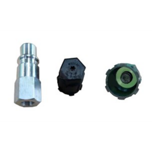 FJC R-1234yf Aluminum straight adapter with JRA Valve core  1/4 SAE F M10 x 1.25
