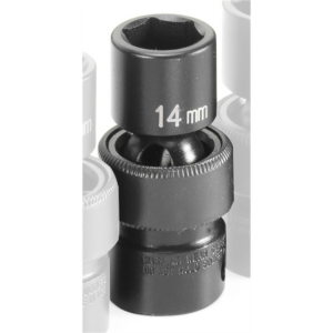 Grey Pneumatic 3/8" Drive x 14mm Standard Universal Socket 6 Point - Black