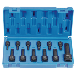Grey Pneumatic Assorted Drive 12 Piece Int. Star Impact Driver Set