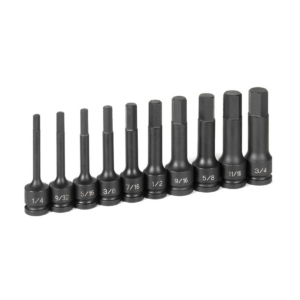 Grey Pneumatic 1/2" Drive 10 Piece 4" Length Fractional Hex Driver Set