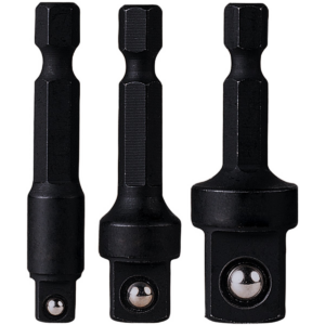 Grey Pneumatic 3 Piece 1/4" Hex to Square Socket Adapter Set