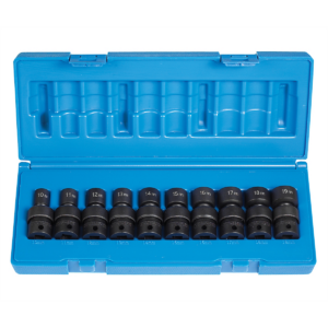 Grey Pneumatic 3/8" Dr. 10 Piece 12 Point StandardLength Metric Universal Set
