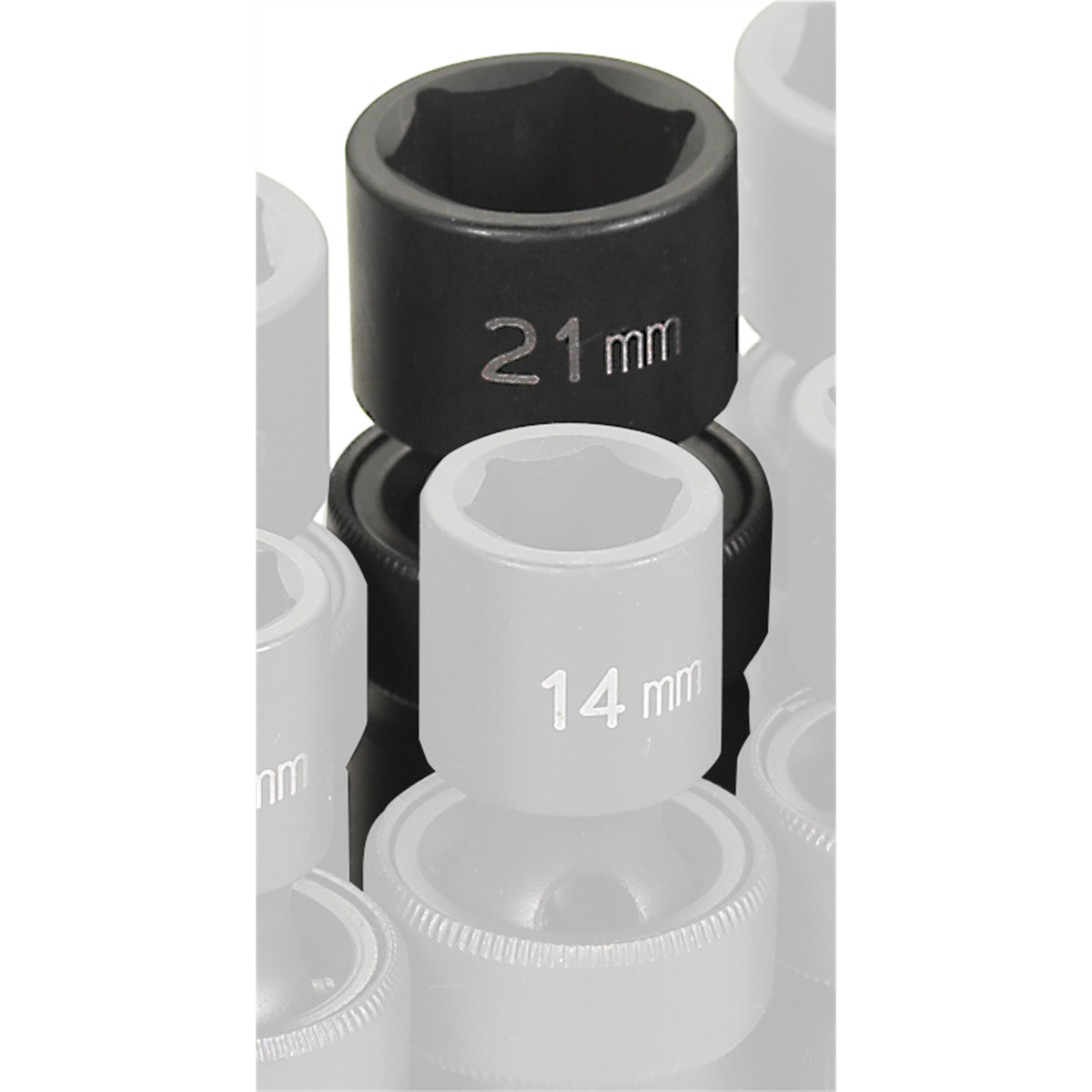 Grey Pneumatic 1/2" Drive x 21mm Standard Universal Socket