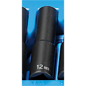 Grey Pneumatic 1/2" Drive x 12mm Deep - 12 Point Socket