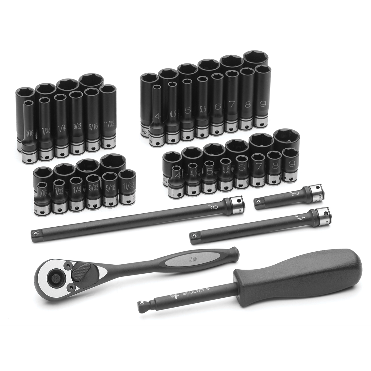 Grey Pneumatic 1/4" Drive 53 Piece Fractional & Metric Duo-Socket Set - 6 Point