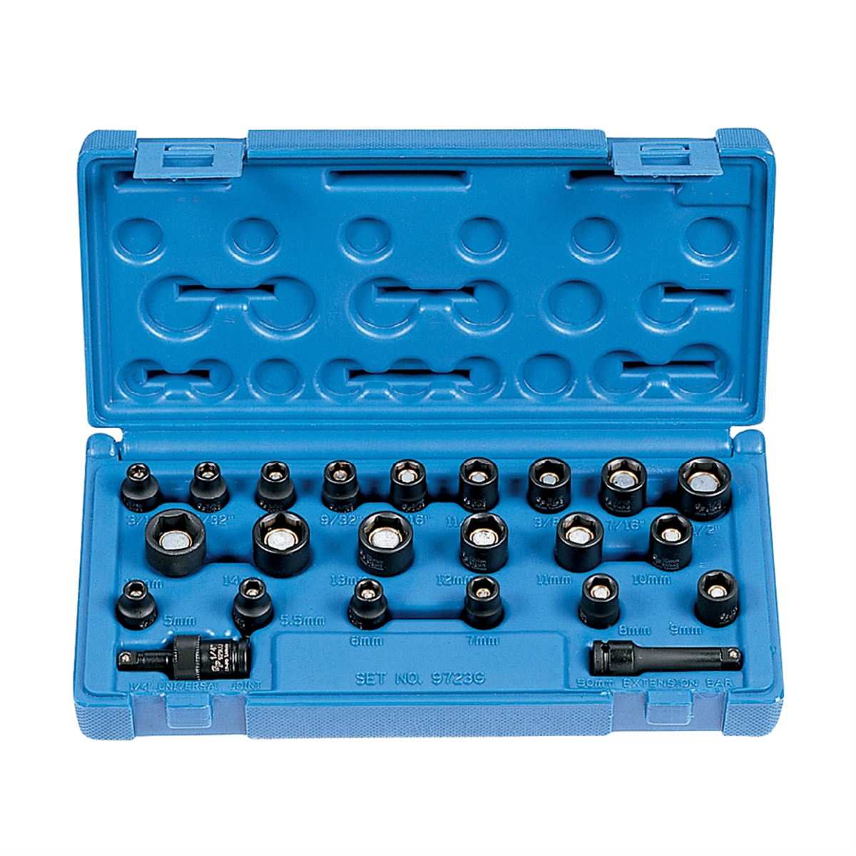 Grey Pneumatic 1/4" Drive 23 Piece Standard Length SAE/Met. Magnetic Set