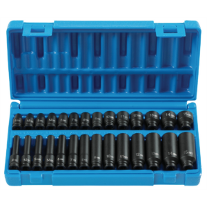 Grey Pneumatic 1/4" Drive 28 Piece Standard & Deep Length Metric Master Set