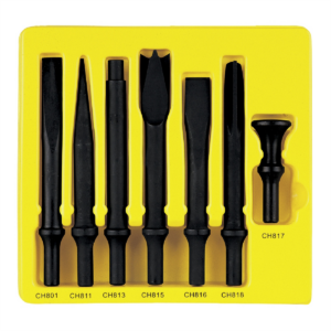 Grey Pneumatic 7-Piece Heavy-Duty Chisel Set with .498 Shank
