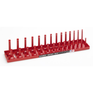 Hansen Global 1/2 Inch Standard 2 Row Regular/Deep Socket Holder Tray - Red