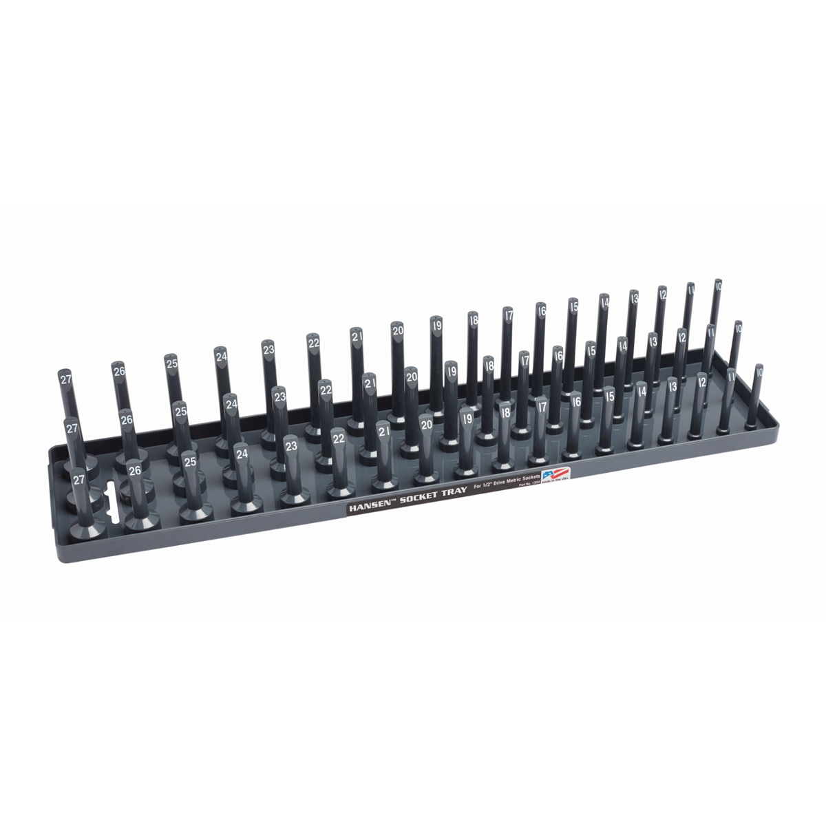 Hansen Global 1/2" Metric 3-Row Socket Tray