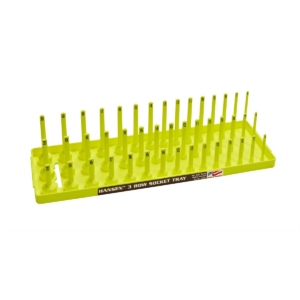 Hansen Global 3/8" Metric 3-Row Socket Tray - Hi-Viz Yellow