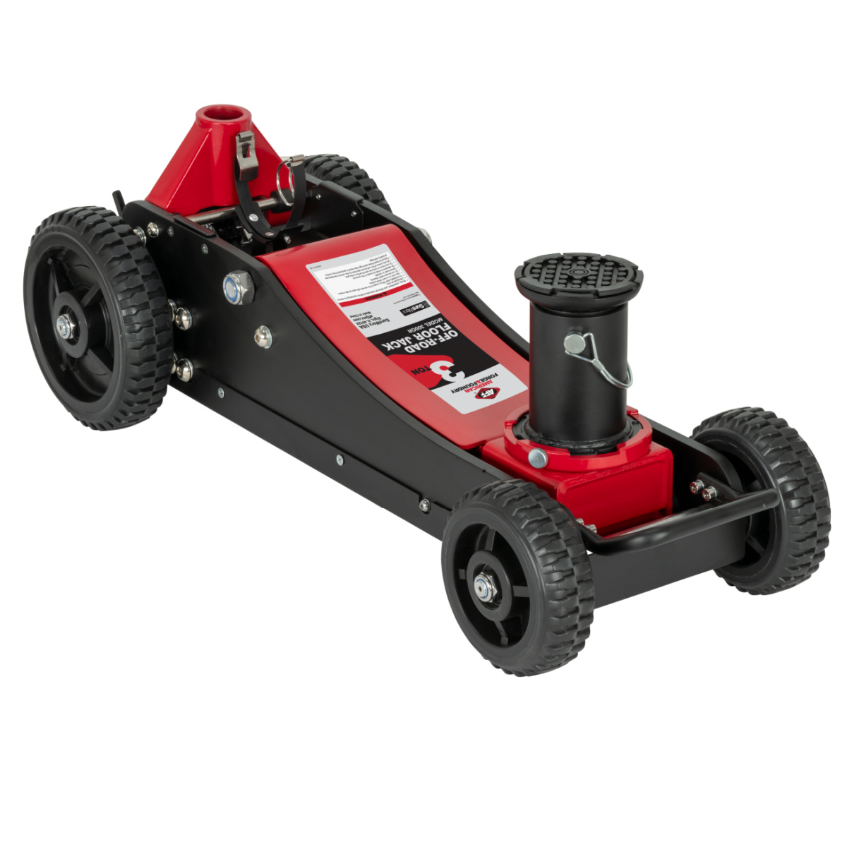 American Forge & Foundry Off Road Service Jack - 3 Ton Aluminum / Steel Hybrid - Double Pump - Min H 5.9" to 28.74" Max H