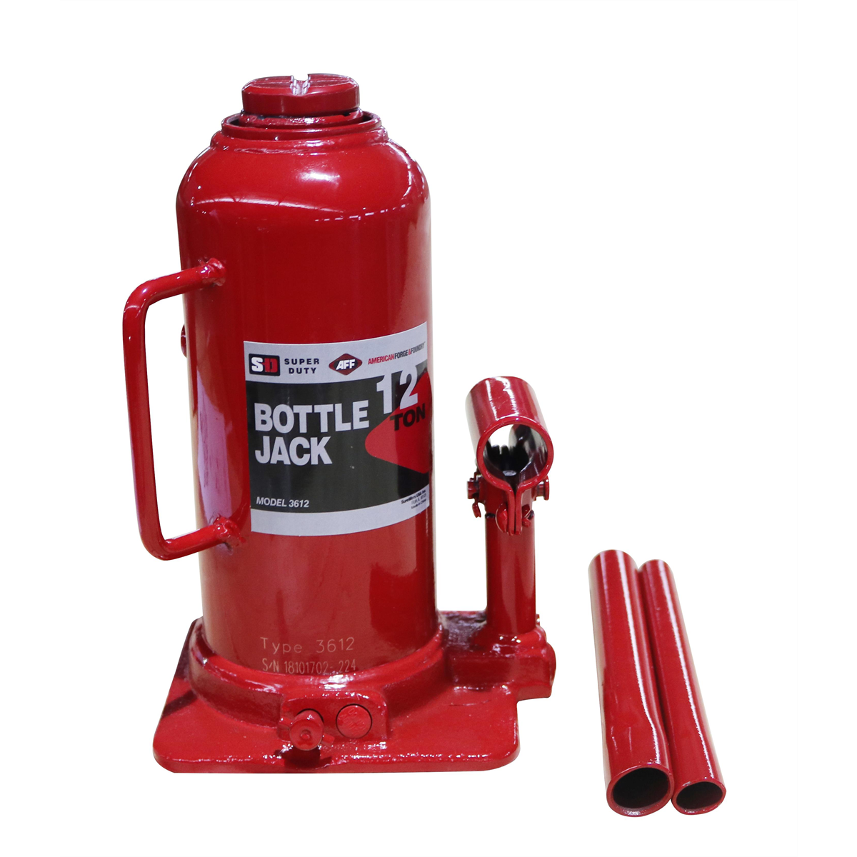 American Forge & Foundry Bottle Jack - 12 Ton Capacity - Manual - SUPER DUTY