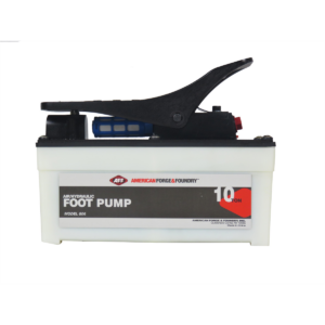 American Forge & Foundry Foot Operated Pump - Air/Hydraulic -Max Working Pressure: 10,000 PSI - Usable Oil Capacity: 29.97 cu in - Output Port Thread (Oil): 1/4" - 18NPTF - Input Port Thread (Air): 1/4" - 18NPT