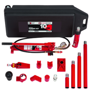American Forge & Foundry Collision & Body Repair Kit - 10 Ton Capacity - 17 pc Kit - With 2 Speed Quick Pump - Includes Pressure Guage - SUPER DUTY