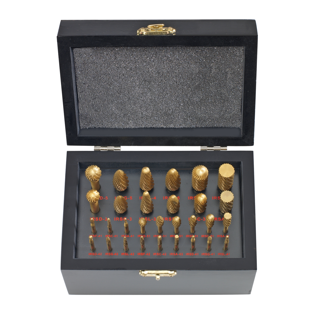 Ingersoll Rand Carbide Grinding Burr Mega Kit, 30-Piece, 1/4" & 1/2" Shank, Various Head Diameters and Shapes with Hard Case