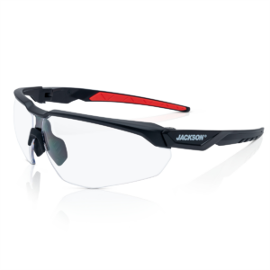 Jackson Safety Safety Glasses - HyperGuard H-Series - Clear Lens - Black Half Frame - Hardcoat Anti-Scratch