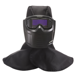 Jackson Safety Welding Mask and Hood Kit - Auto Darkening - Thermoplastic - 1.38" x 3.54" Viewing Area - Shade 3/5-12 ADF - Black - Rebel Series