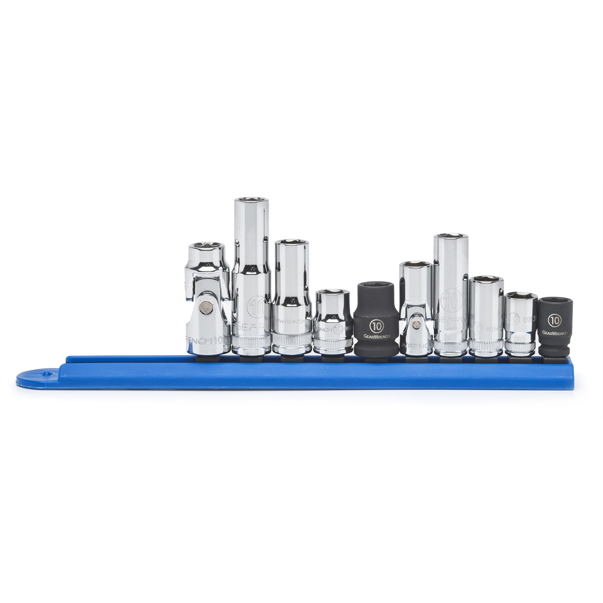 GearWrench 10 Piece 1/4 Inch & 3/8 Inch Drive 6 Point 10mm Socket Set