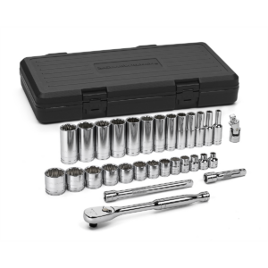 GearWrench 30 Piece 3/8 Inch Drive 12 Point Standard & Deep SAE Mechanics Tool Set