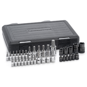 GearWrench 36 Piece 1/4 Inch, 3/8 Inch & 1/2 Inch Drive Tamper Proof Torx/E-Torx/Torx Bit Socket Set