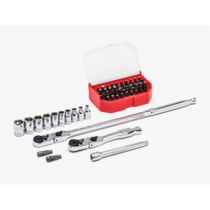 GearWrench 45 Piece 1/4 Inch Drive 6 Point Standard Metric Slim Head Mechanics Tool Set
