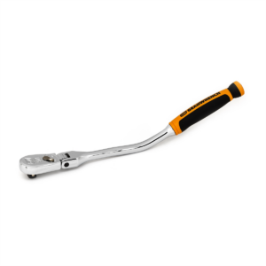 GearWrench 3/8 Inch Drive 90-Tooth Dual Material Offset Flex Head Teardrop Ratchet 12-1/4 Inch