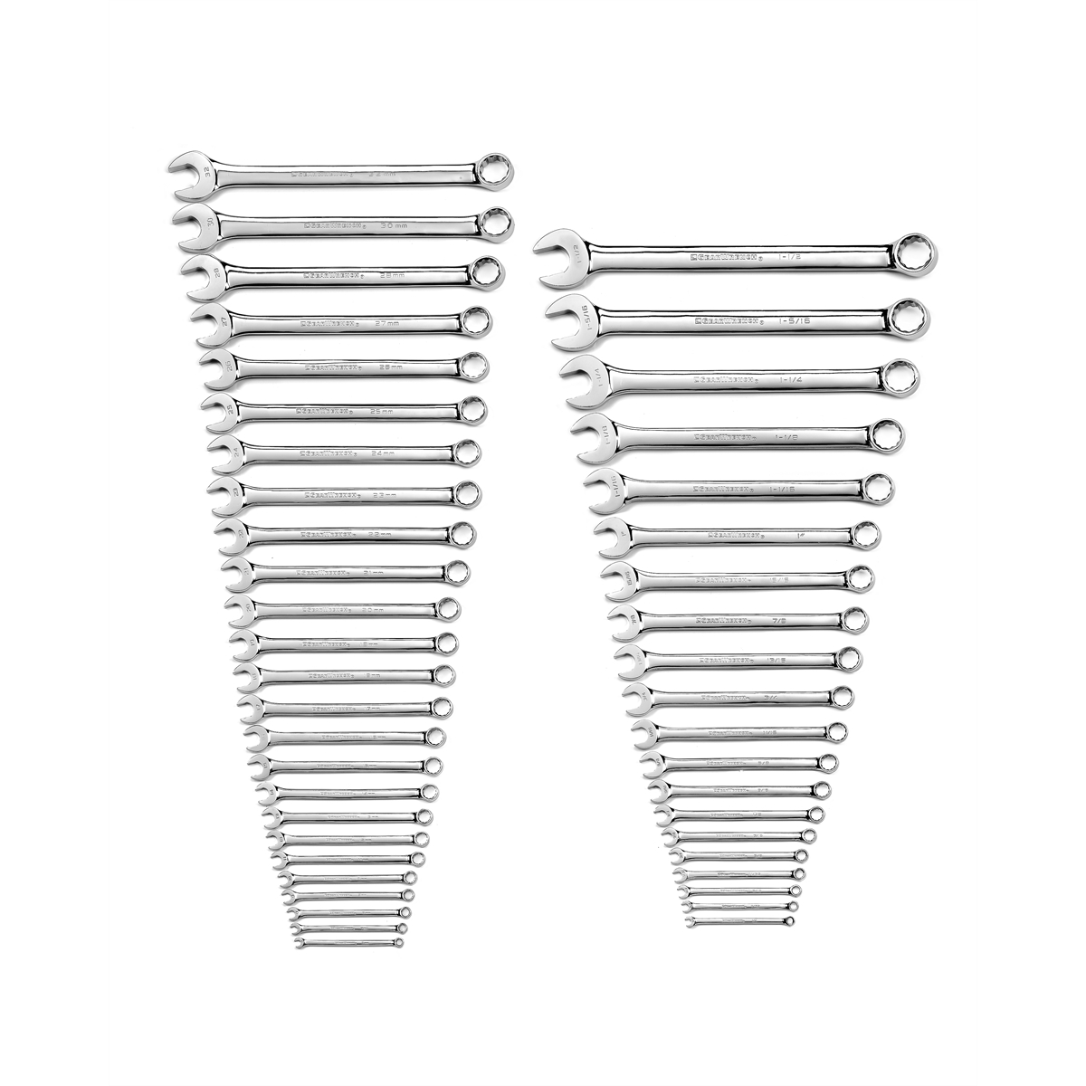 GearWrench 44 Piece 12 Point Long Pattern Combination SAE/Metric Wrench Set