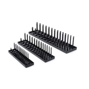 GearWrench 3 Pc. 1/4 Inch, 3/8 Inch & 1/2 Inch Drive Black SAE Socket Storage Tray Set