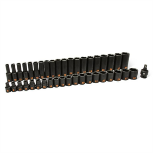 GEARWRENCH 39 Piece 1/2" Drive 6 Point Metric Hi-Viz Standard & Deep Impact Socket Set