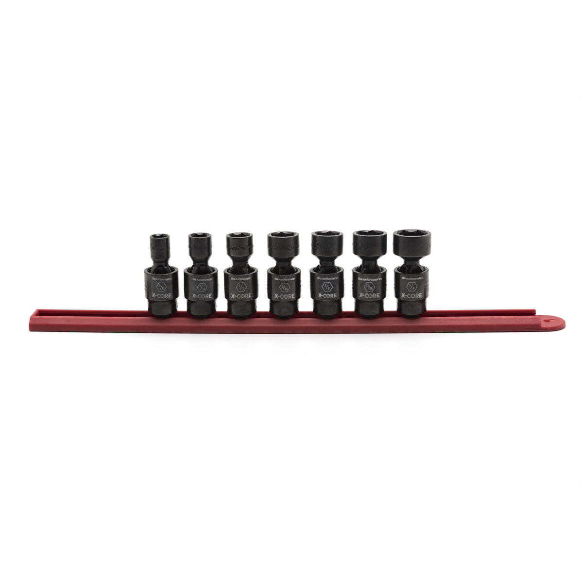 GearWrench 7 Piece 3/8 Inch Drive 6 Point Standard X-Core Pinless Universal Impact SAE Socket Set