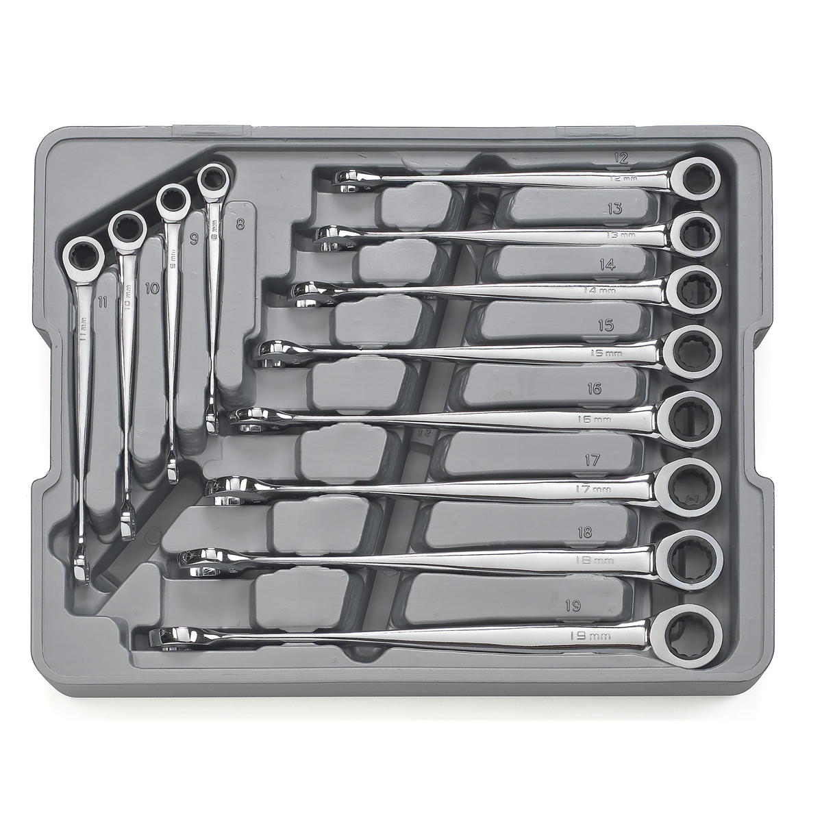 GearWrench 12 Piece 72-Tooth 12 Point XL X-Beam Ratcheting Combination Metric Wrench Set