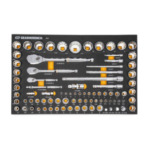 GearWrench 83 Piece 1/4", 3/8", & 1/2" 90-Tooth SAE/Metric Mechanics Tool Set with Foam Storage Tray