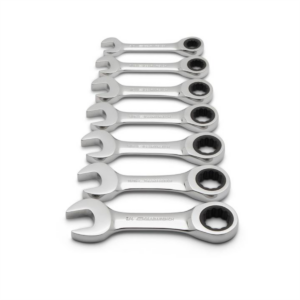 GearWrench 7 Piece 72-Tooth 12 Point Stubby Ratcheting Combination SAE Wrench Set