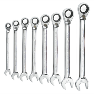GearWrench 8 Piece 72-Tooth 12 Point Reversible Ratcheting Combination Metric Wrench Set