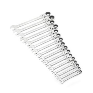 GearWrench 16 Piece 72-Tooth 12 Point Flex Head Ratcheting Combination Metric Wrench Set