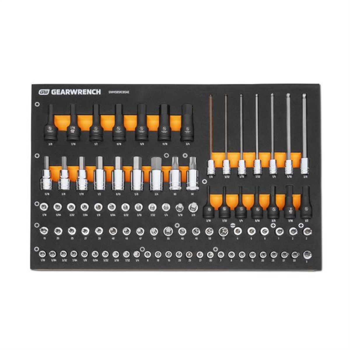 GearWrench 88 Piece 1/4", 3/8", 1/2" Drive SAE Bit Socket Set in Foam Storage Tray